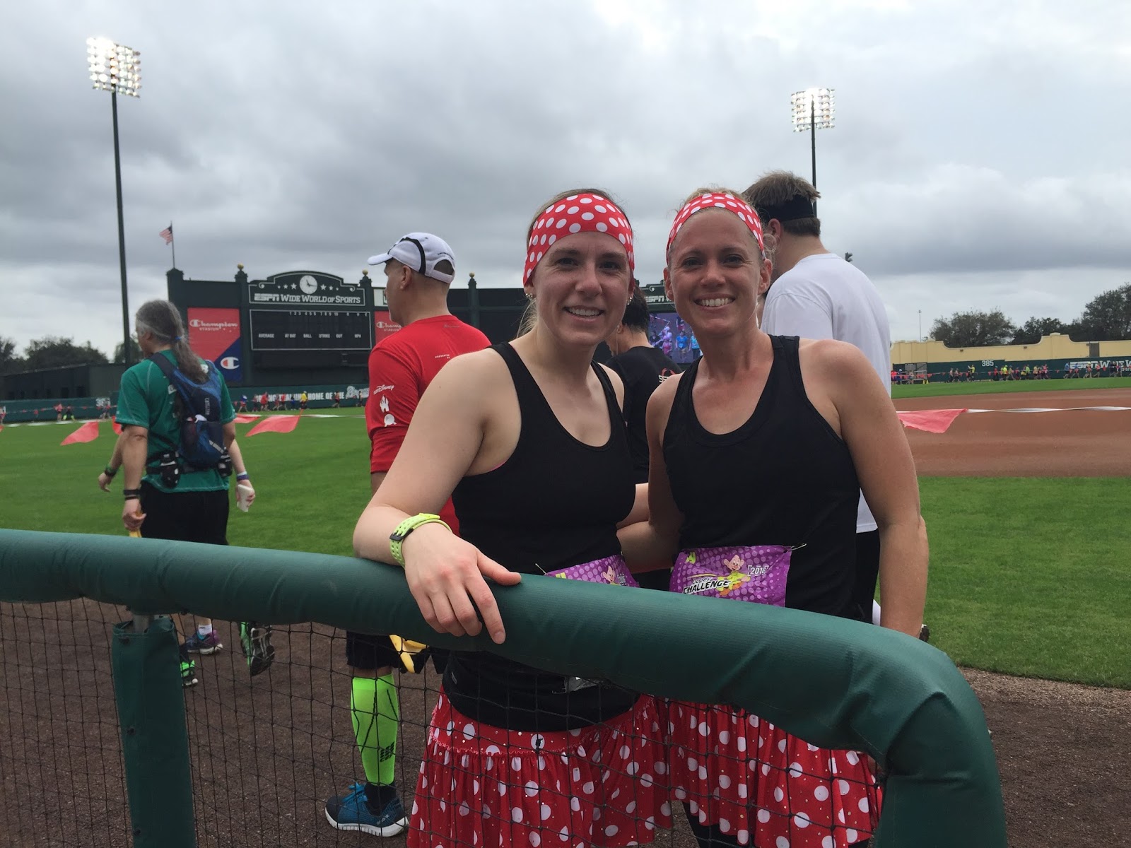Dopey Challenge Mickey Marathon 2016 Picture together before running around the baseball field at ESPN World