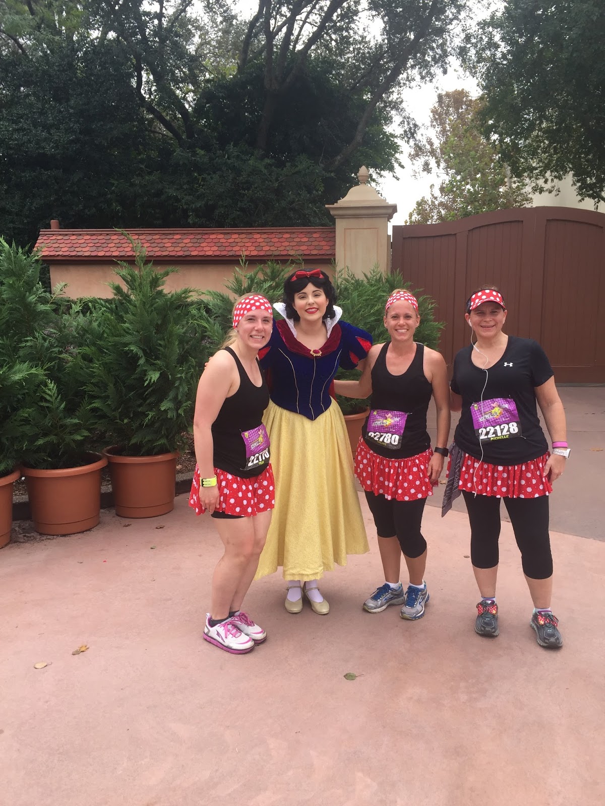 Dopey Challenge Mickey Marathon 2016 us with Snow White Princess Epcot