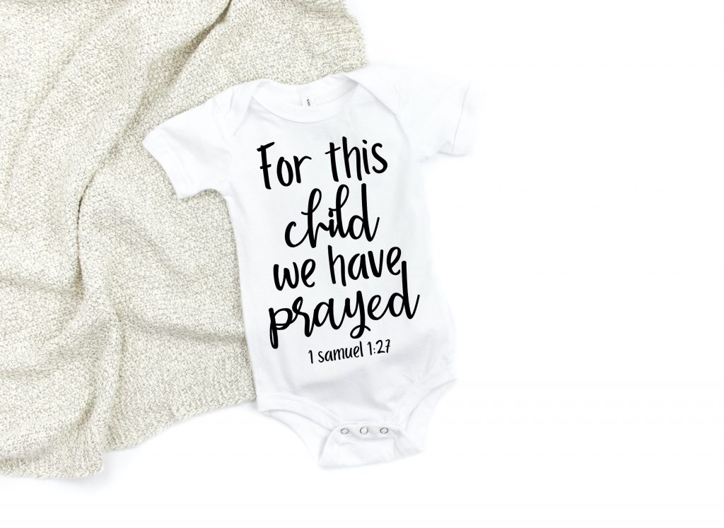 for this child we have prayed baby bodysuit