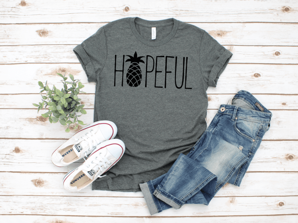 hopeful gray shirt sold on Etsy