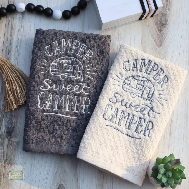 Camper Sweet Camper Travel Trailer hand towel set Etsy 2022