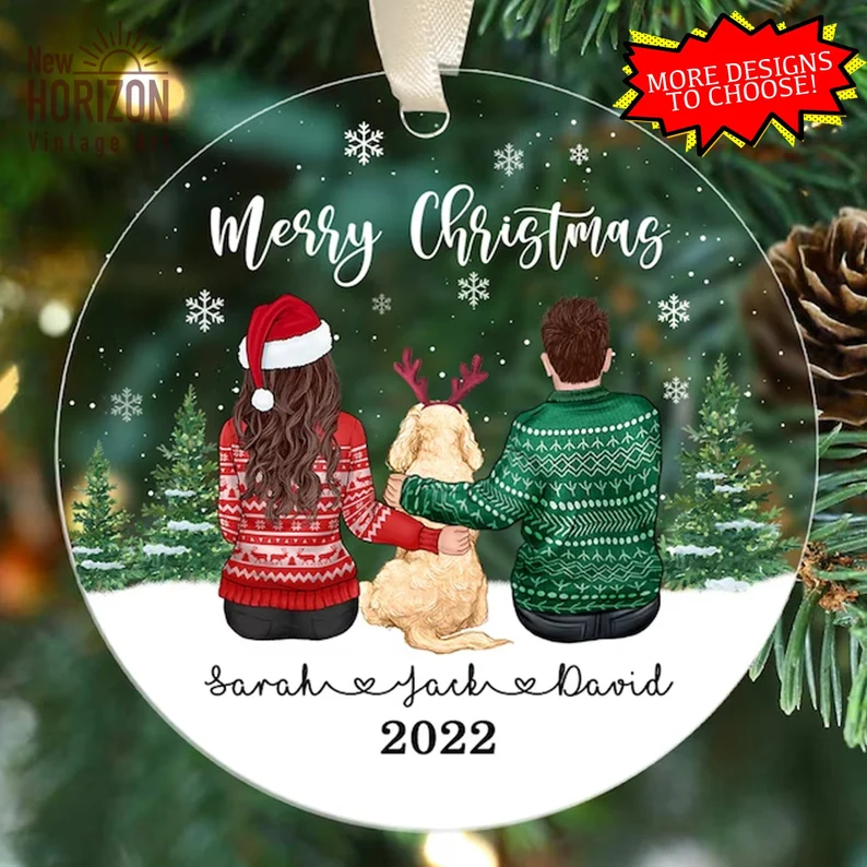 personalized couple dog and christmas ornament etsy favs 2022