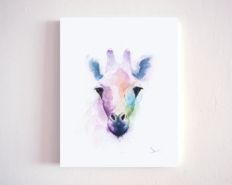 giraffe watercolor print - etsy favorites