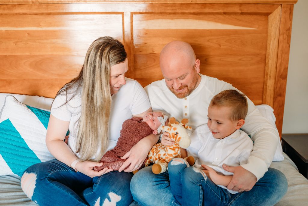 family photo after rainbow baby born