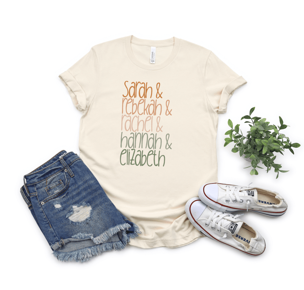 boho barren women of the bible tee mockup