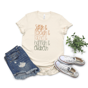 boho barren women of the bible tee mockup