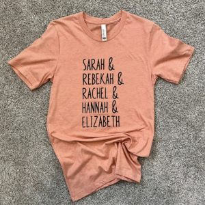 Barren of the bible peach shirt