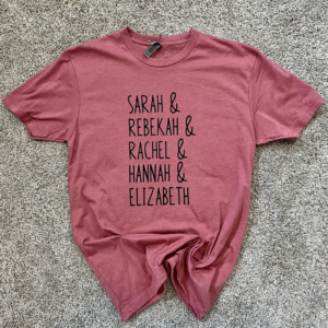 barren women of the bible mauve shirts sizes Small and Large