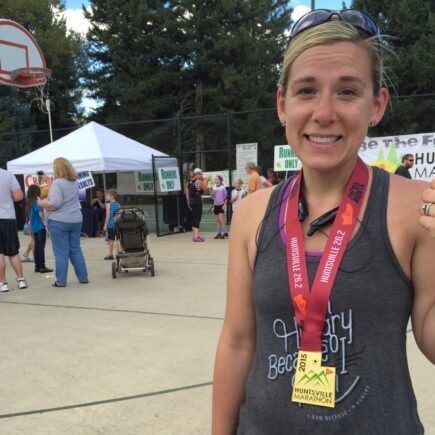 finished running the Huntsville marathon 2015